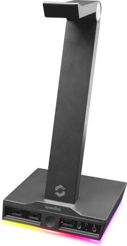 Speedlink Excello - RGB Headset Stand - USB 2.0 Hub - Zwart — thumbnail 1