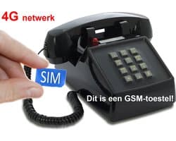 OPIS Push-Me-Fon 4G MOBILE - Retro telefoon voor het 4G mobiele netwerk (SIM-kaart) - zwart
