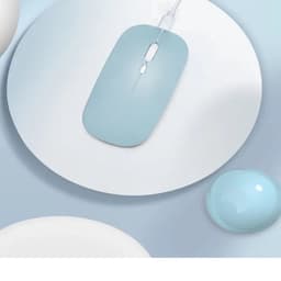 Draadloze oplaadbare geluidloze klik ergonomische bluetooth soft-touch muis (blue) — thumbnail 4
