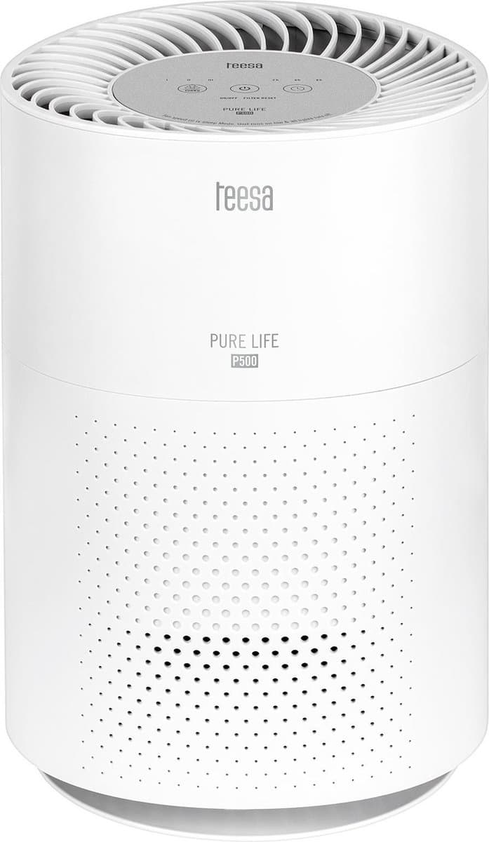 Teesa Luchtreiniger Pure Life P500 – HEPA Filter & Koolstoffilter – Luchtzuiveraar voor Slaapkamer, Woonkamer of Kantoor – Verwijdert Allergenen, Fijnstof, Geuren & Rook – Stil en Efficiënt — afbeelding 1