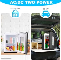 Mobiele Mini koelkast - 15 Liter - Koelen & Verwarmingsfunctie - AC DC 220-240V/12V Auto Aansluiting - 2 in 1 Draagbaar - Zwarte Glazen Deur - Mini Beauty Fridge - Skincare, Medicijnen, Eten, Drinken — thumbnail 10