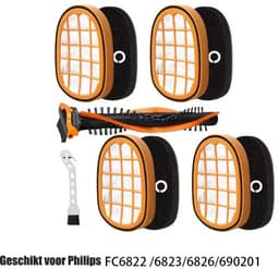 Onderdelen geschikt voor Philips Speedpro Max - Aqua - Filter - Stofzuigeraccessoires - Filterkussens - Stofzuiger onderdeel - Rolborstel - 6-delige set — thumbnail 6