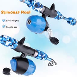 Kindervishengel - 1.2M - Vishengel Set Voor Beginners -Vishengel Kinderen - Complete Hengelset - Vishengelset - Vishengel set - Hengel - Met spincast-vismolen, visgerei, vislokmiddelen, vislijnen - Blauw — thumbnail 4