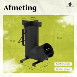 EmberElegance® Rocket Stove - Rocketstove - Kachel Kooktoestel - Draagbare Houtkachel Voor Kamperen - Campingkooktoestellen - Camping Oven - Kampeer Kachel - Camping Kooktoestel - Camping Accessoires — thumbnail 5