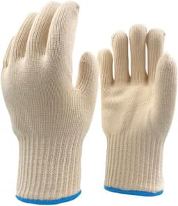 BBQ handschoenen - Ovenwanten - Verdikte dijen - Hittebestendig - Verdikt gebreid katoen - Airfryer - Grillen - Tuinhandschoenen - Voor heren - 1 paar wit — thumbnail 3