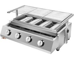 Luxe 4-kops Gasbarbecue – Draagbare Braadmachine voor Outdoor - Camping - BBQ - Kooktoestel