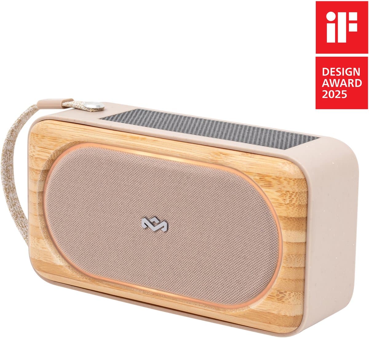 House of Marley Roots Solar bluetooth speaker - Draadloze compacte speaker - Ingebouwde Flesopener - Solar Powerbank - Waterproof - 19 uur Batterijduur - Gemaakt van Duurzame Materialen - Cream — afbeelding 1