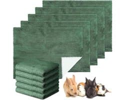 Waterdichte absorberende matten voor kleine dieren - wasbare kooitapijten in donkergroen (45 x 61 cm)