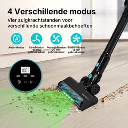 Sophitech Steelstofzuiger Draadloos – 26kPa Zuigkracht, 380W – Lichtgewicht, Snoerloos & Zakloos – 4 Opzetstukken – Ideaal voor Dierenharen - Tot 90 Minuten - Dubbel Accu — thumbnail 2