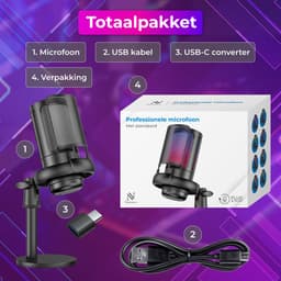 Nuvance Microfoon - Gaming Microfoon met Usb en Aux – Voor Pc en Console met Ruisonderdrukking - Microfoons - Mic - Rgb - Zwart — thumbnail 5