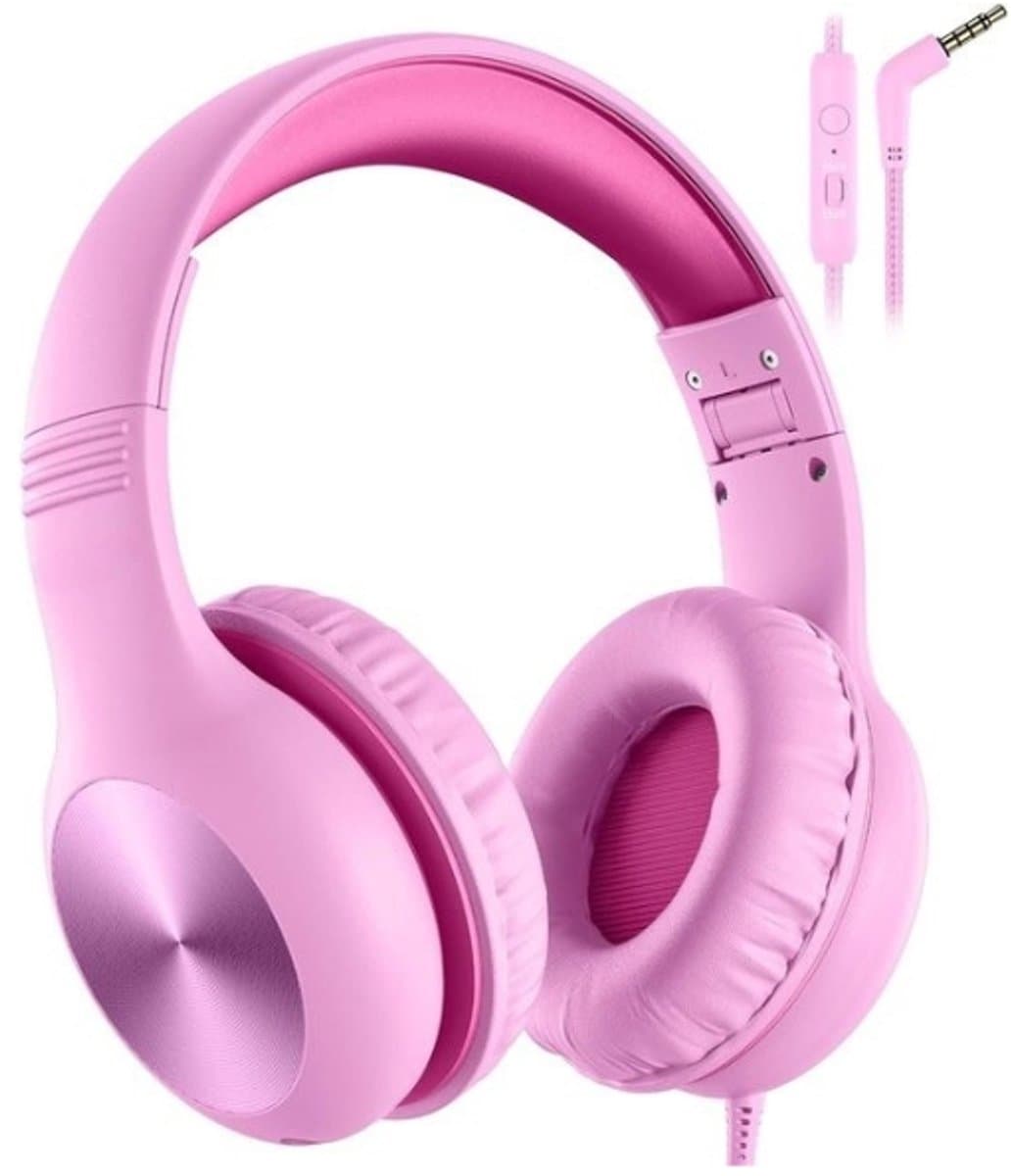 StayPowered Kinderheadset - De Ultieme Veilige en Comfortabele Hoofdtelefoon voor Kinderen - Hoge Audio Kwualiteit - Ingebouwde Volumeregelaar - Verstelbare en Opvouwbaar Ontwerp - Compact Ontwerp - Roze - Levering Sneller dan Aangegeven — afbeelding 1