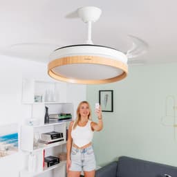 Plafondventilator met licht InnovaGoods, stil, intrekbare bladen, 6 snelheden, 3 modi, afstandsbediening — thumbnail 4