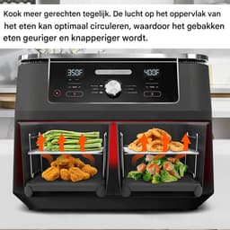 Rek - 2 stuks - Vierkant grillrek - RVS grill-dehydratorrek - Stapelbaar - mandje - accessoires - Oven- en vaatwasserbestendig - voor Heteluchtfriteuse,bakken en koken - zilver — thumbnail 3
