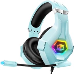 StayPowered Gaming Headset - Ultiem Surround Sound - Noise Cancelling Microfoon - Comfortabel en Duurzaam - Multiplatform Compatibel - RGB LED Verlichting - Stevige Gevlochten Kabel - Lichtblauw - Levering Sneller dan Aangegeven! — thumbnail 1