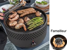 Fameilleur barbecue- tafel barbecue- draagbaar- makkelijk verplaatsbaar- compact- grill- tafel grill- grillplaat-Draagbare Barbecue – Rookvrij Grillen op Balkon of Terras – Compact, houtskool, Afwasbaar en Ideaal voor Houtskool of Briketten- houtskoo — thumbnail 2