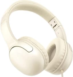 StayPowered Hoofdtelefoon voor Kinderen - Helder Geluid en Comfort - Opvouwbaar - 3,5 mm Jack - Knoopvrije Nylonkabel - Duurzaam Ontwerp - Verstelbare Hoofdband - Compatibel met Smart-apparaten - Beige - Levering Sneller dan Aangegeven! — thumbnail 1