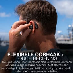 JLab Epic Open Sport Draadloze Oordopjes - Sport Oortjes Draadloos - Open Ear - 30 uur Batterijduur - IP55 Zweetbestendig - HiRes Audio - Google Fast Pair - Zwart — thumbnail 2
