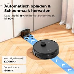 MYBOT X9 - Robotstofzuiger Met Dweilfunctie - 6500PA Zuigkracht - Ideaal voor Huisdieren - Zelflerende Robotstofzuiger - Met Laadstation - Uitgebreide Mapping - LDS Laser Navigatie — thumbnail 3