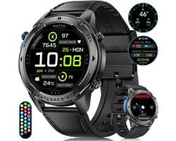 Militaire smartwatch 48 mm GPS met waterdichtheid tot 5 ATM, 45 dagen batterijduur en AMOLED scherm