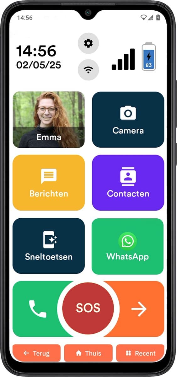 Senifone S1 Senioren Smartphone - Zwart - Voor Ouderen - 32GB - WhatsApp & SOS Functie — afbeelding 1