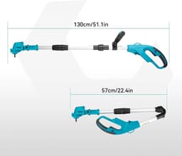 Handmaaier - Grasmaaier - Grastrimmer - Grasschaar - Grasmachine - 1500W - 12000RPM - 9-Inch - Elektrische/Accu - Grastrimmer met Verstelbare Handgreep – Oplaadbaar Tuingereedschap - 21V/18V Compatibel - Inclusief 2x Accu — thumbnail 2