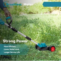 Handmaaier - Grasmaaier - Grastrimmer - Grasschaar - Grasmachine - 1500W - 12000RPM - 9-Inch - Elektrische/Accu - Grastrimmer met Verstelbare Handgreep – Oplaadbaar Tuingereedschap - 21V/18V Compatibel - Inclusief 2x Accu — thumbnail 5