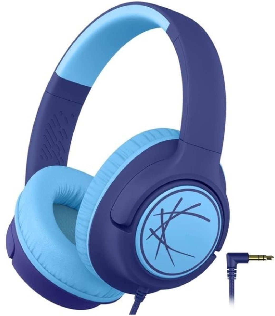 StayPowered Kinderheadset - Gehoorbescherming en Gemoedsrust Gecombineerd! - met Volumebegrenzing - Kristalhelder Stereogeluid - Draaibare Oorschelpen - Verstelbare Hoofdband - Compact Design - Donkerblauw - Levering Sneller dan Aangegeven! — afbeelding 1