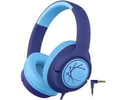 StayPowered Kinderheadset - Gehoorbescherming en Gemoedsrust Gecombineerd! - met Volumebegrenzing - Kristalhelder Stereogeluid - Draaibare Oorschelpen - Verstelbare Hoofdband - Compact Design - Donkerblauw - Levering Sneller dan Aangegeven!