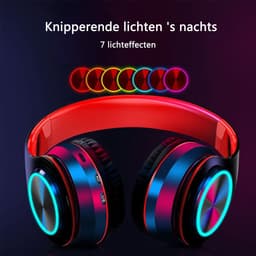KINSI Gaming Headset met Bluetooth 5.3 - Draadloze Hoofdtelefoon met 3 Verbindingsmodi (Bluetooth/TF-Kaart/AUX) - 50mm Drivers & Ruimtelijk Geluid — thumbnail 5