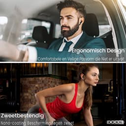 Docci® Draadloze Oortjes | Oordopjes met Noise Cancelling | Bluetooth Earbuds in earpods-stijl | Voor iOS & Android | Zwart — thumbnail 3
