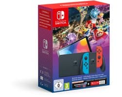 Nintendo Switch OLED - Mario Kart 8 Deluxe + 3 maanden Online Lidmaatschap Bundel - Blauw/Rood