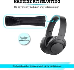 Somstyle Hoofdband Cover Geschikt voor Sony MDR-100ABN, WH900N, MDR-XB950 & MDR-1000X Koptelefoon - Neopreen - Band Hoes voor Hoofdtelefoon - Zwart — thumbnail 5