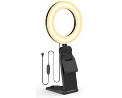 merdoo ringlamp laptop - ringlamp telefoon met klem - RingLight - telefoonhouder ring lamp - USB