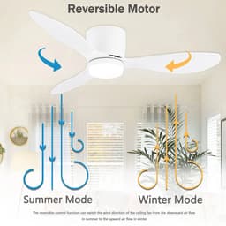 Betaalbare Goederen® plafondventilator met verlichting - wit met hout - 52 inch - plafondventilator - badkamer ventilator - plafondventilator slaapkamer — thumbnail 3