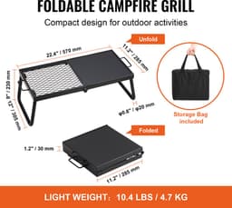 Houtskoolbarbecue (BBQ) - Opvouwbare Tafelbarbecue/Campinggrill - Draagbaar - Afmeting 57 x 28,5 x 23 cm - Tot 300 °C - Inclusief Grillrooster & Grillplaat - Voor Camping & Tuin — thumbnail 4