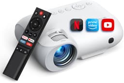 Yoton Y9 Beamer 4K - Native 1080P - 400 ANSI Lumen - Ingebouwde Netflix/Prime Video/YouTube - 5G Wifi en Bluetooth - Mini Beamer met Draagtas - Wit — thumbnail 1
