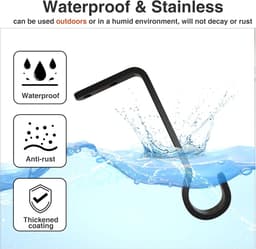15,2 cm 2-pack robuuste buitenplantenbakken voor hangmanden: ijzeren hangers met metalen haken, perfect voor buitenplanten en hangende lantaarns of vogelvoederbakken — thumbnail 3