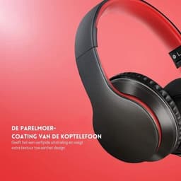 StayPowered Koptelefoon - Ingebouwde Microfoon - Lichtgewicht - Hoogwaardig Materiaal - Ademende Kussens - Zwart/Rood - 1,5m lange Snoer - Opvouwbaar en Draagbaar - 3,5mm Aansluiting - Levering Sneller dan Aangegeven! — thumbnail 4