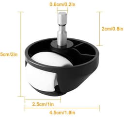 BukkitBow - Voorwiel Geschikt voor iRobot Roomba - Vervangingswiel voor 500–900, i7, E5 & E6 Series - Antislip & Duurzaam - Zonder Gereedschap te Monteren (83401 accessoire) — thumbnail 3
