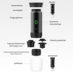 Draagbare Koffiemachine - Koffiezetapparaat Auto - Compact - Zilver — thumbnail 4