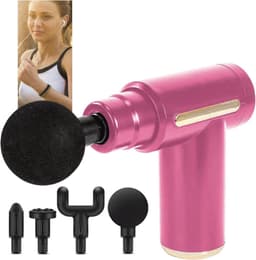 Compact massagepistool met accessoires - Draadloze vibratietherapie voor spierherstel — thumbnail 4