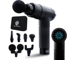 Bellies Family – Massage gun PRO – Samengesteld door MSc. Fysio – Incl. App – 12 Snelheidsstanden – Diepe Spierstimulatie (12mm) – Met Druksensor & LCD Touchscreen – Stil & Krachtig