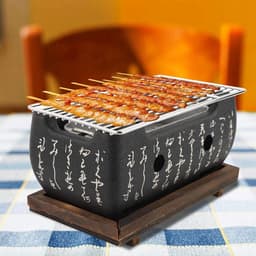 Konro Grill - Japanse BBQ Grill - Shichirin BBQ - Houtskoolbarbecue - Keramisch Japanese Yakitori Grill - Hibachi Kookoppervlak 36x18cm — thumbnail 4
