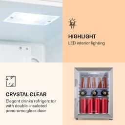 Klarstein Flessenkoelkast Beersafe Crystal White bierkoelkast, drankkoelkast met glazen deur, koelkast, met een inhoud van 33 liter - LED - RVS - Touch - Bottle Cooler - Bierkoeler - Drankkoeler — thumbnail 3