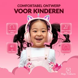 Mogi Products-Koptelefoon voor Kinderen-Eenhoorn-Unicorn-Hoofdtelefoon Kinderen -Kattenoortjes-Met Led-Kinder Headset-Bluetooth-Microfoon — thumbnail 5