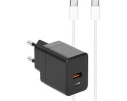 Dual USB C Snellader Set - USB-C naar USB-C Kabel 1 Meter - 35W - Geschikt voor S24,S23, S22, S21, S20 series en A73, A53, A13, A23 series - Power Delivery & PPS Fast Charging