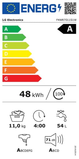 LG F4WR7011S1W wasmachine 11 kg met AI DD voor slimme stofverzorging - TurboWash 39 voor sneller wassen - hygiënisch wassen met stoom en ThinQ slimme bediening. Energieklasse A‑10%. — thumbnail 17