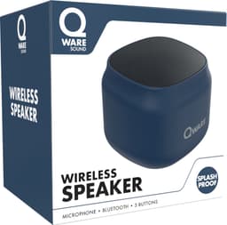 Qware - Draadloze Speaker - 5W - Draadloos- Bluetooth 5.1 - Muziek Box - Splash Proof - Knoppen - USB-C - 4h luisteren op 50% - Blauw — thumbnail 5