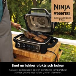 Ninja Woodfire - 7-in-1 Elektrische BBQ Grill, Smoker & Airfryer - Tafelmodel Barbecue - Geschikt voor Balkon - OG701EU — thumbnail 2