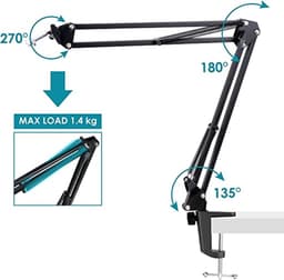 microfoon arm / Microfoon Boom Arm Mic Stand Verstelbare / Microphone Boom Arm Mic Stand Adjustable - microfoon stand — thumbnail 2